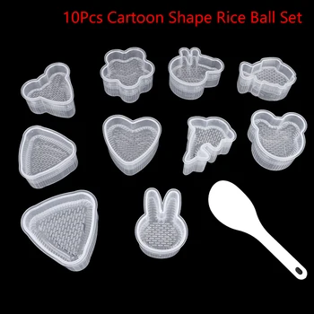 10 Vnt Animacinių filmų Kūrybos Formos Trikampis Ryžių Kamuolys Pelėsių Namų Vaikų Sushi Ryžiai Bento Įspaudas Pelėsių 