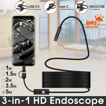 10m Endoskopą Vandeniui 7mm Borescope Tikrinimo Kamera 6 LED 3 in 1 Endoskopą Kamera HD Pramonės Vamzdynų Automobilių Endoskopą