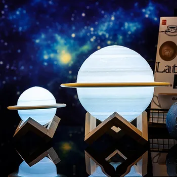 16 Spalvų Nuotolinio Valdymo Saturnas Žibintas 3D Spausdinimo Namų Stalo Lempa Vaikai Naktį Šviesos Kalėdų Dekoracijas Touch Valdymas LED Šviesos
