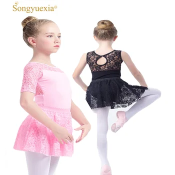 2022 M. Vaikų Mergaičių Nėrinių Baleto Suknelė Juoda Gimnastika Leotard Medvilnės Baleto Leotard Dancewear Vaikų