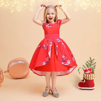 2022 Merginos Kalėdų Suknelė Princesė Spausdinti Suknelė Europos ir Amerikos Naujųjų Metų Vaikų Veislės Spausdinti Atostogų Tematikos Dalis