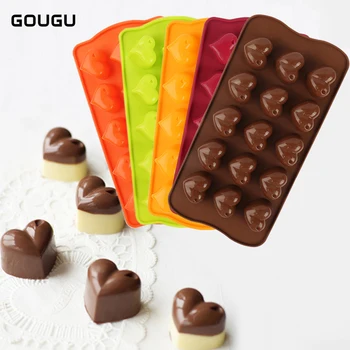 21*11CM GOUGU 3D Širdies Silikono Šokolado Pelėsių, Maisto kokybės Tortas Dekoro Formų 