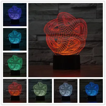 3d Lempos Anotacija spalvinga regėjimo 3 d stereo touch šviesos diodų (LED spalvinga mažos naktį šviesos lempa Usb Led Stalo Lempa