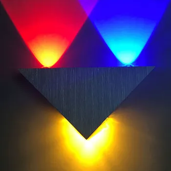 3W/9W Kūrybos Trikampis Aliuminio Sienos Lempos LED Paprasta Modernus Naktiniai Apdailos Spalvų Šviesą Koridoriaus Praėjimo Fone Decora