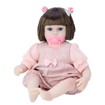 42cm 3D-Dažų Oda, Minkštos Lėlės Mergina Baby Doll Žaislas Realus Mažai Kūdikių Lėlė, Vaikams, Vaikiška Suknelė Žaislai