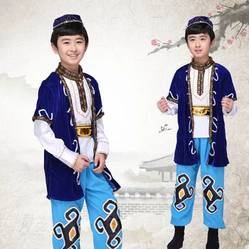6 VNT Vaikai Tibeto Kostiumas Kinijos Nacionalinių Šokių Kostiumas Mongolija Šokių Drabužius Etape Šokėja Dėvėti Performance18