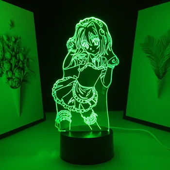 Anime High School DxD Koneko Toujou LED Nakties Šviesos Gimtadienio Dovana Miegamojo Puošimas naktinė lempa Anime 3D Lempos Koneko Toujou
