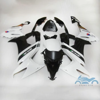 Atnaujinti savo purvasargiai komplektas KAWASAKI Ninja ZX10R 2008 m. 2009 m. 2010 m. plastikiniai sporto lenktynių lauktuvės rinkiniai ZX 10R 08-10 baltas juodas