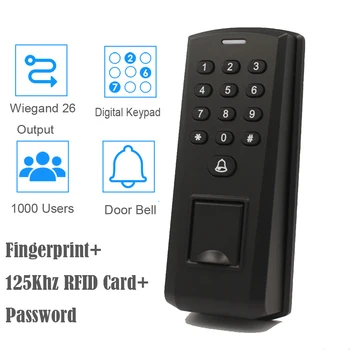 Atskiras Klaviatūros Pirštų Prieigos Kontrolės Doorbell 125khz Kortelės Klavišą Reader Biometrinis pirštų Atspaudų Durų įeigos Kontrolės Sistema