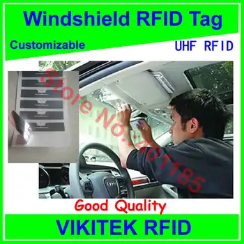 automobilių stiklų UHF RFID žymę, pritaikoma klijų 860-960MHZ Higgs3 EPK C1G2 ISO18000-6C gali būti naudojamas RFID ir etiketės