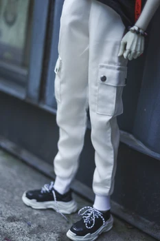 BJD doll drabužiai tinka 1/3 1/4 MSD dydį, purus baltas gatvės stiliaus frock kelnes lėlės priedai