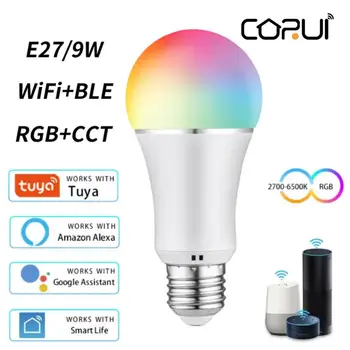 Corui Tuya Smart Home WiFi WS Smart Gyvenimo Dalykėlių LED Lemputė RGB BMT 9W E27 LED Lempa Namų Gyvenimo Miegamasis Šalis Dekoro Šviesos