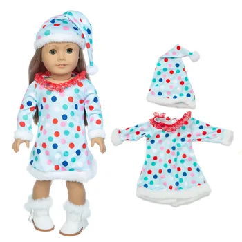 Dot Kalėdas Šilta Suknelė tinka American Girl 18 Colių amerikos mergina lėlės aleksandras lėlės drabužiai lėlės priedai-geriausia dovana