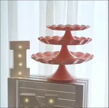 Europos Rožinis tortas stovi cupcake dėklas metalo torto įrankius, vandeniui desertas plokštės kepti priemonė, saldainiai vestuvių dekoravimas šalies DGP028