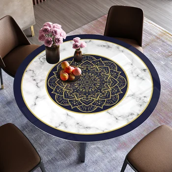 Europos stiliaus didelis dydis apskritojo stalo kilimėlis Marmurinė pvc apvali staltiesė oilproof vandeniui atspari staltiesė užsakymą šalies stalo dece padas