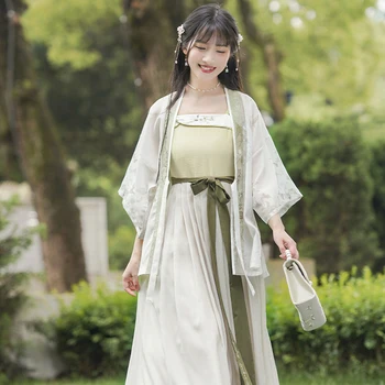Hanfu Kostiumas Kinų Stiliaus Moteris Suaugusiųjų Naujas Vasaros Kostiumas Tango Song Dinastija Drabužių Liaudies Šokių Etapo Rezultatus Komplektus DQL7453
