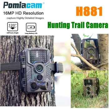 HD 1080P Medžioklės Kamera H881 16MP 20M Infraraudonųjų spindulių Naktinio Matymo Gyvūnijos Skautų Medžioklės Takas Fotoaparatas Greitas paleidimo Laikas 120 Kampas
