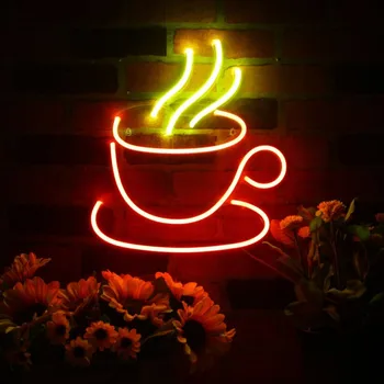 ineonlife arbatos ar kavos vidaus Sienos Meno Baras Dovana Lempa LED Neon Light baras restoranas, estetinių apdailos dovana