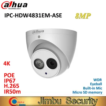 IPC-HDW4831EM-ASE Dahua 4K vaizdo kamera IR50m obuolio 8MP VAIZDO IP kamera, built-in Mic H. 265 Pažangus aptikimo home security cctv video