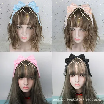 Japonijos Lolita Hairband Nėrinių Staigius Lolita Saldus Lankas Šukuosena Plaukų Juosta Lolita kaspinai plaukų aksesuarai moterims
