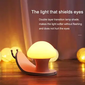 Kūrybos Sraigė Formos LED Nakties Šviesos Kvėpavimo Lempa Iš Asmenybės Praktinių Įkrovimo Pritemdomi Miegamojo, Naktiniai staleliai, Lempa