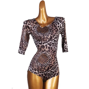 Leopard Baleto Triko Moterų Kostiumas Pusė Rankovės Akių Sudurti Suaugusiųjų Baleto Šokių Drabužiai Gimnastika Leotard Bodysuit