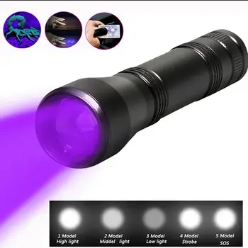 Mini UV LED Žibintuvėlis Nešiojamų Ultravioletinių Juodos Šviesos Zoomable Fakelas Augintinio Šlapimo Dėmes Skorpionas Detektorius Lempos Lydinio Lempos