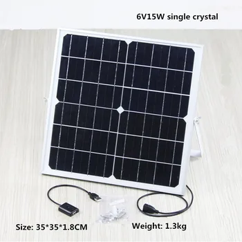 Monokristalinius saulės skydelis 5V15W2.5A su pagrindo Saulės energija mobiliųjų telefonų įkrovimo gegužinė kelionės