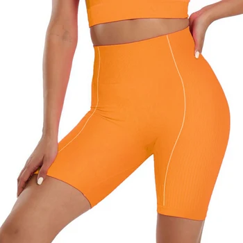 Moterų Sporto Mados Slim Fitneso, Jogos Pants Šortai Oranžinės spalvos S Dydžio