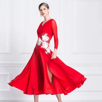 moterų šokių suknelė standartas socialinės suknelė flamenko šokio kostiumai raudona ispanijos Suknelė šviesos kostiumų, šokių drabužiai valsas suknelė