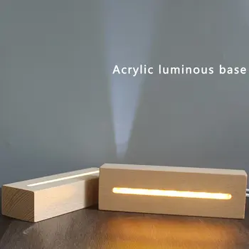 Naujas Romantiškas 3D Lempos Laikiklis Medienos lempose Naktį Šviesos Vestuvių Dekoras Apšvietimas Rungtynių Akrilo Šiuolaikinių USB Įkrovimo Namuose Dovana