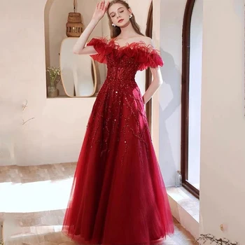 Prabanga Rožinės spalvos Plunksnos Undinė vakarinę Suknelę 2022 Elegantiškas Off Peties-Line Dubajus Oficialų Prom Dresses už Vestuves