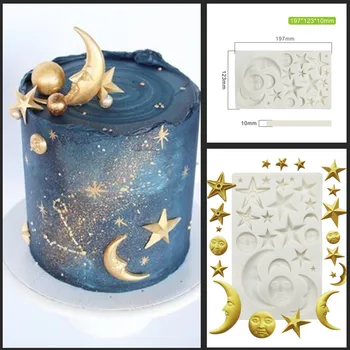 Star Mėnulis Silikono Formos Eid Mubarakas Tortas Sienos Formų Šokolado Minkštas Formos Tortas Dekoravimo Priemonės, Kepimo Priedai