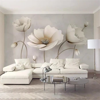 wellyu Užsakymą tapetai 3D обои Šiaurės elegantiškas gėlių marmuro tekstūros 3d kambarį, TV foną, sienos popieriaus tėtis peint freskos