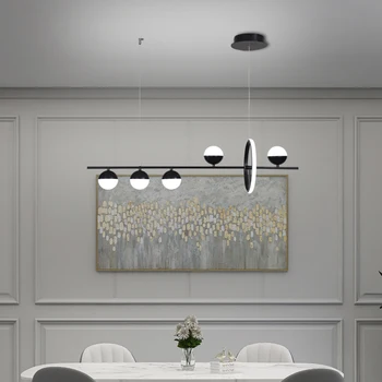 Šiaurės LED šviestuvo virtuvė, gyvenamasis kambarys, valgomasis kambarys viešbučio kambarį salė stiklo kamuolys liustra interjero apšvietimo žibintų apdaila