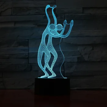 Šokiai, Joga 3D LED Nakties Šviesos Akrilo 7 Spalvinga Gradiento Atmosferos Lempa Su USB Laidu Vaikams, Kūdikių Miegamasis Stalo Lempa
