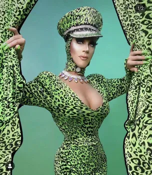 Žaliosios Mados, Leopardas Seksualių Moterų Suknelė Šokių Etapas Rodo, Kostiumų Šalis Club Baras, Naktinis Klubas Drabužių Drag Queen Komplektai